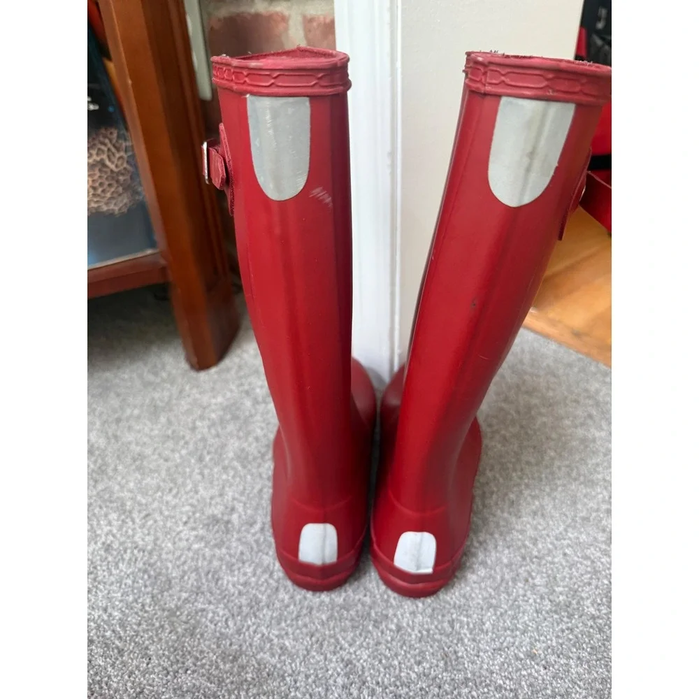 Hunter Original Kids Red Rubber Waterproof Rain Boots Size US 5B/6G EU 37